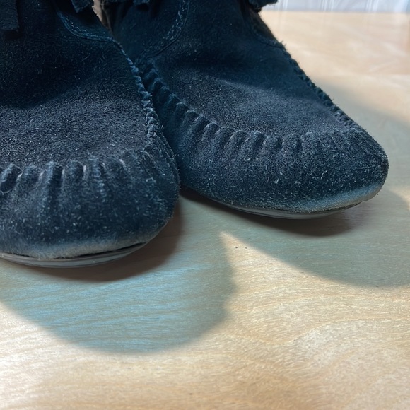 Born Thora Fringe Genuine Suede Ankle Bootie - Black - Picture 14 of 14